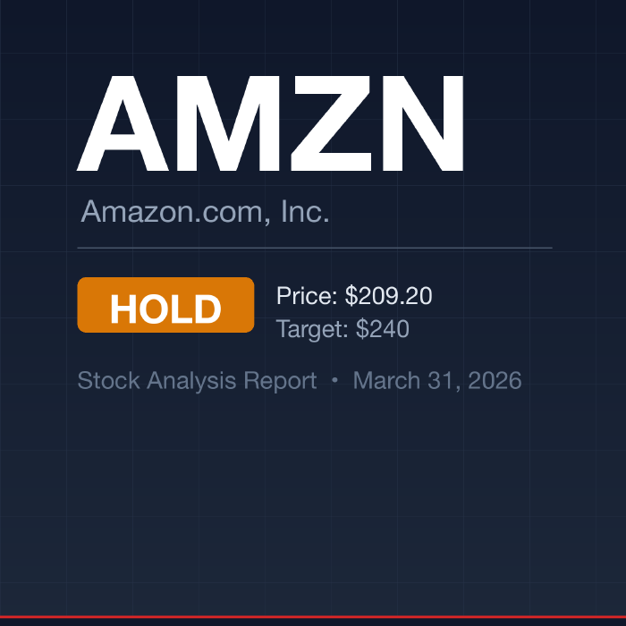 AMZN (Amazon) Stock Analysis: Hold at $209 | $240 Target
