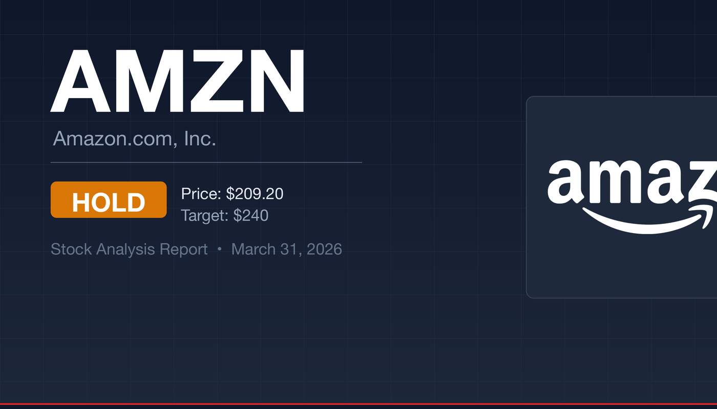 AMZN Amazon stock analysis report - HOLD at $209 with $240 target