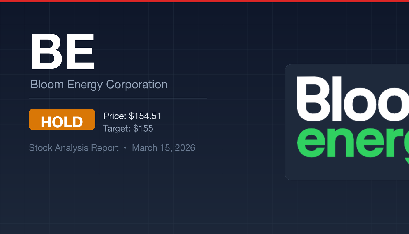 Bloom Energy BE stock analysis report - HOLD at $154.51 with $155 target price
