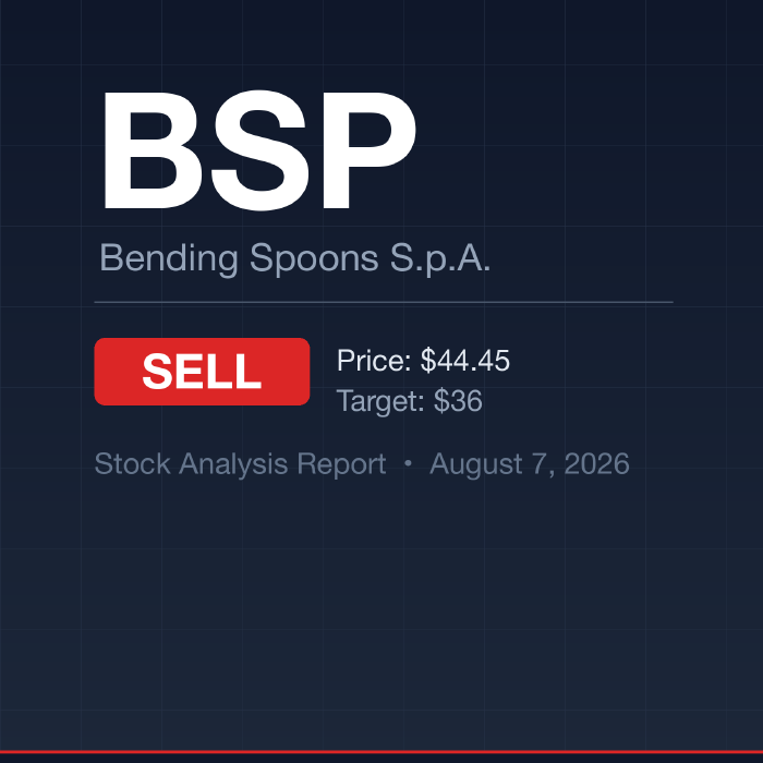 BSP Stock Analysis: Bending Spoons Sell | $36 Target