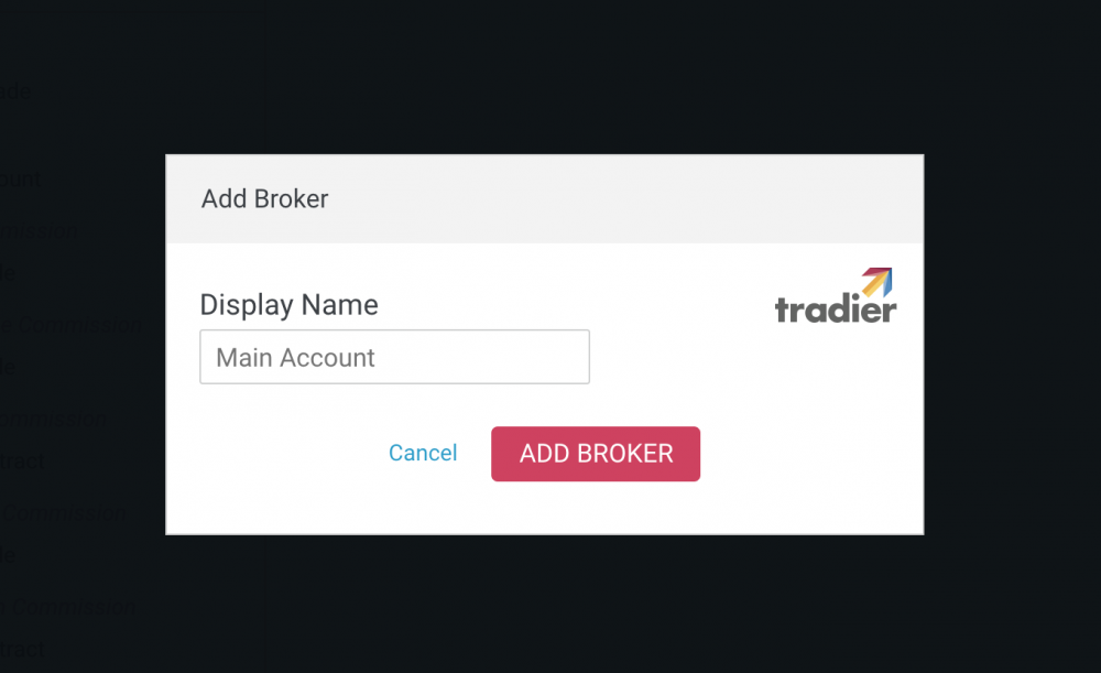 Adding a broker to Options Cafe