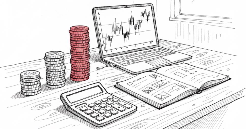 Three stacks of coins of increasing size representing different account sizes for the wheel strategy